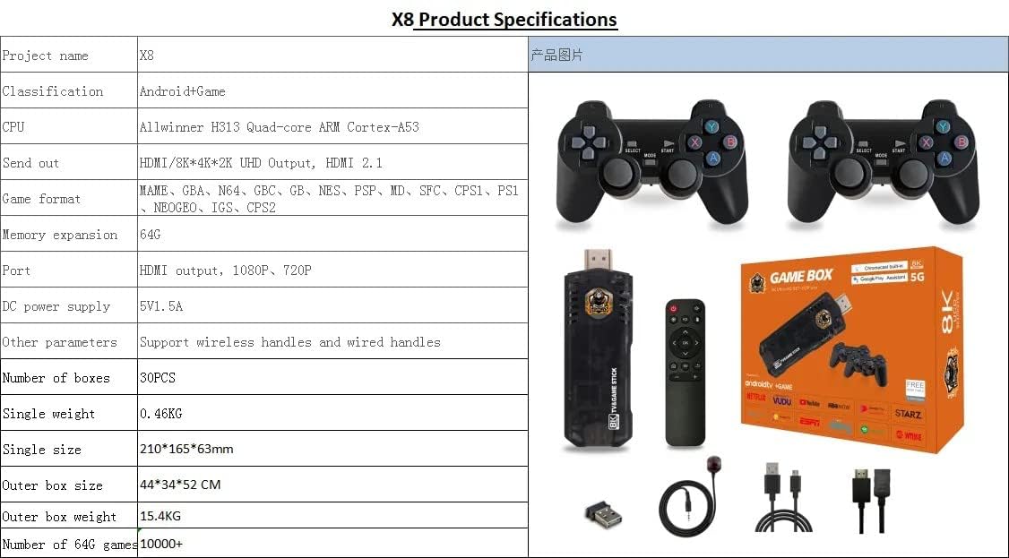 گیم اندروید باکس مدل GM-X8 GAME BOX 8k Gaming and Media Console
