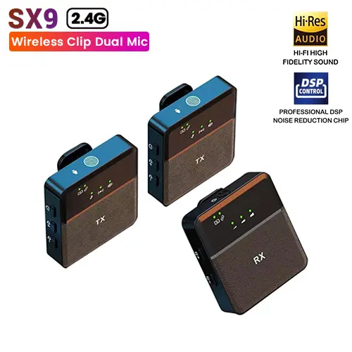 میکروفن حرفه ای بیسیم مدل SX9 3in1 تایپ سی