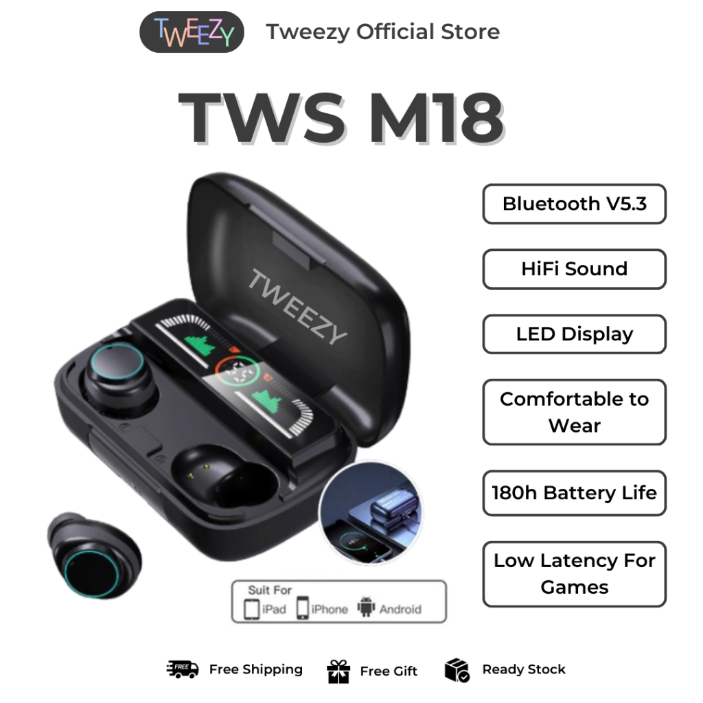 هدفون بی سیم بلوتوث M18 TWS 5.3