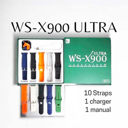 ساعت هوشمند ws x900 ultra به همراه ده بند سیلیکونی