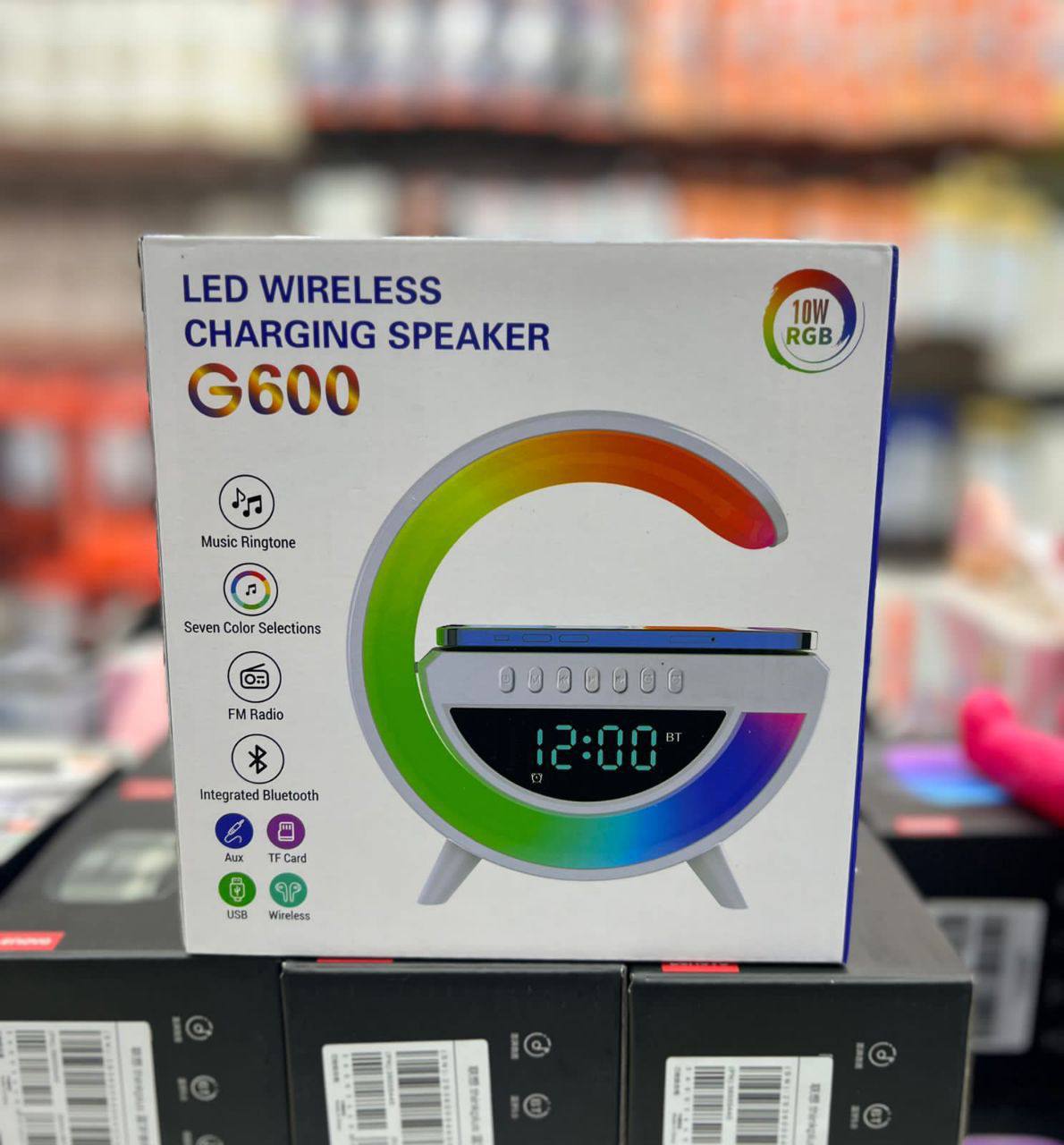 اسپیکر بلوتوثی دارای شارژر وایرلس و LED مدل G600